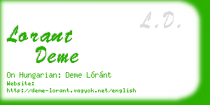 lorant deme business card