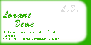 lorant deme business card